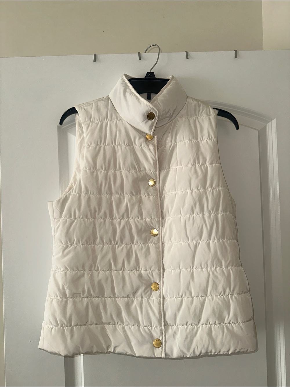 Michael Kors Sleeveless Quilted Puffer Vest - Cream, Small